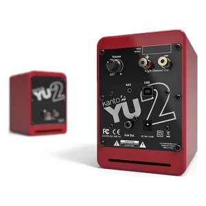 רמקולים שולחניים מוגברים עם DAC מובנה בצבע אדום אלגנטי | KANTO YU2