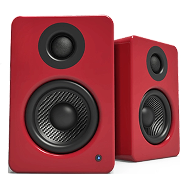 רמקולים שולחניים מוגברים עם DAC מובנה בצבע אדום אלגנטי | KANTO YU2