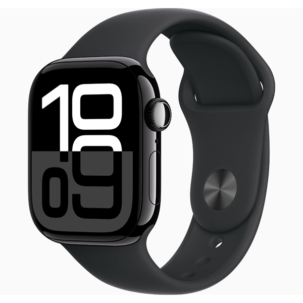 שעון חכם Apple Watch 46mm Series 10 GPS בצבע Jet Black Aluminum | רצועה שחורה S/M