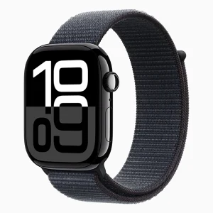 שעון חכם Apple Watch 46mm Series 10 GPS בצבע Jet Black Aluminum | רצועת Sport Loop בצבע Ink