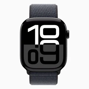 שעון חכם Apple Watch 46mm Series 10 GPS בצבע Jet Black Aluminum | רצועת Sport Loop בצבע Ink