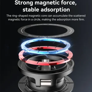תושבת מגנטית לרכב תומכת MagSafe עם סיבוב 360° וזרוע מתכת איכותית | Yesido C218