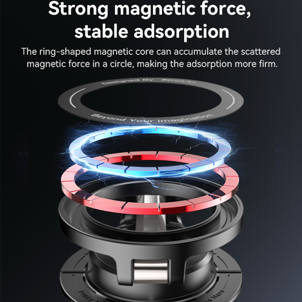 תושבת מגנטית לרכב תומכת MagSafe עם סיבוב 360° וזרוע מתכת איכותית | Yesido C218