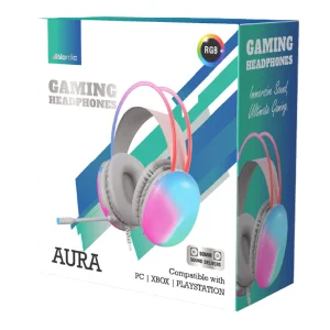 אוזניות גיימינג אלחוטיות עם עיצוב ארגונומי ותאורת RGB מרהיבה | Nordic Aura
