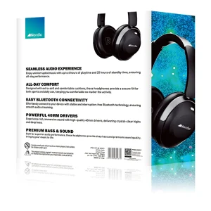 אוזניות קשת אלחוטיות SONIQ שחורות עם סאונד איכותי וחיי סוללה ארוכים | Nordic