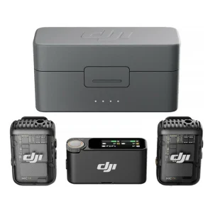 זוג מיקרופונים DJI Mic 2 | איכות הקלטה גבוהה עם ביטול רעשים וחיי סוללה עד 18 שעות