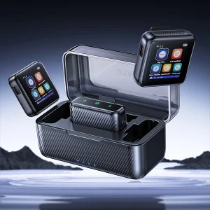 זוג מיקרופונים דש עם מסך LCD חכם להקלטת קול חדה, בלי רעשי רקע | RTAKO MICACE K9