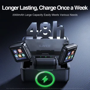 זוג מיקרופונים דש עם מסך LCD חכם להקלטת קול חדה, בלי רעשי רקע | RTAKO MICACE K9