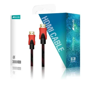 כבל HDMI 4K באורך 3 מטר שזור ואיכותי | Nordic