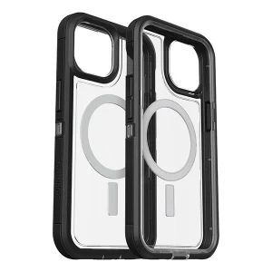 כיסוי לאייפון 16e שקוף שחור תומך Magsafe קשיח | Otterbox Defenderxt