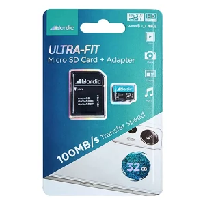 כרטיס זיכרון מהיר 32GB Class 10 עם מתאם | Nordic ULTRA-FIT