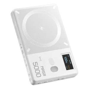 מטען נייד ופנס RGB קומפקטי ודק 5000mAh תומך MagSafe בצבע לבן | Godox MA5R