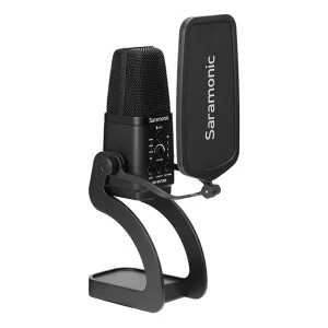 מיקרופון קונדנסר שולחני מקצועי עם חיבור USB ו-XLR לסאונד מקצועי ואיכותי | Saramonic SR-MV7000