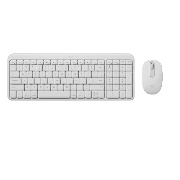 סט מקלדת ועכבר Logitech Mk250 לבן | אלחוטיים עם חיבור בלוטוס, קומפקטים לעבודה נוחה 1