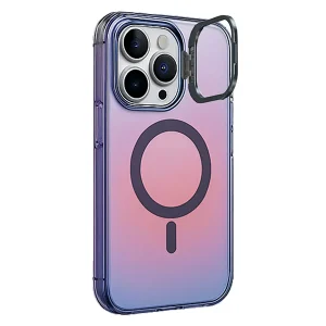 כיסוי מט צבעוני לאייפון 17 פרו כחול תומך MagSafe עם רגלית במצלמה | NanoX Matte Lite