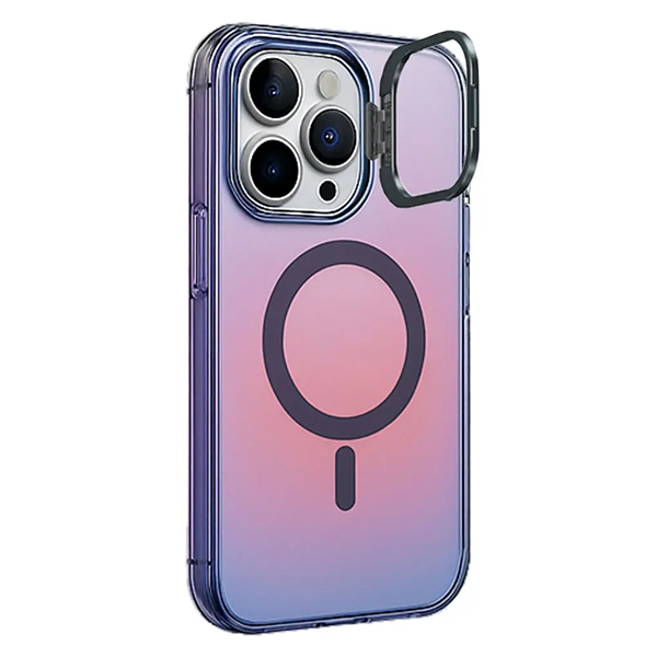 כיסוי מט צבעוני לאייפון אייר כחול תומך MagSafe עם רגלית במצלמה | NanoX Matte Lite