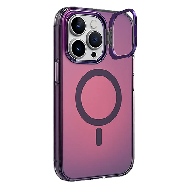 כיסוי מט צבעוני לאייפון אייר סגול תומך MagSafe עם רגלית במצלמה | NanoX Matte Lite