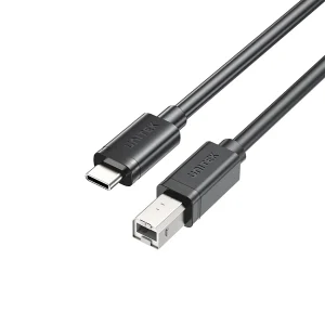 כבל מדפסת USB-C ל USB-B שחור 2 מטר UNITEK