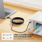 כבל מדפסת USB-C ל USB-B שחור 3 מטר UNITEK