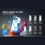 כיסוי לאייפון אייר שחור שקוף תומך Magsafe עם מעמד מובנה | Zagg Santa Cruz Snap 13