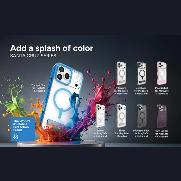 כיסוי לאייפון אייר שחור שקוף תומך Magsafe עם מעמד מובנה | Zagg Santa Cruz Snap 13