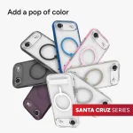 כיסוי לאייפון אייר שחור שקוף תומך Magsafe עם מעמד מובנה | Zagg Santa Cruz Snap 3