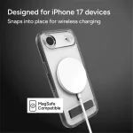 כיסוי לאייפון אייר שחור שקוף תומך Magsafe עם מעמד מובנה | Zagg Santa Cruz Snap 7