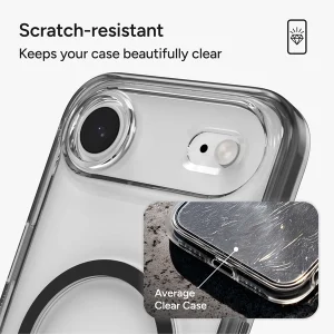 כיסוי לאייפון אייר שחור שקוף תומך Magsafe עם מעמד מובנה | Zagg Santa Cruz Snap 8