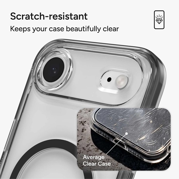 כיסוי לאייפון אייר שחור שקוף תומך Magsafe עם מעמד מובנה | Zagg Santa Cruz Snap 8