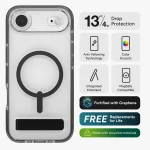 כיסוי לאייפון אייר שחור שקוף תומך Magsafe עם מעמד מובנה | Zagg Santa Cruz Snap 9