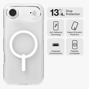 כיסוי לאייפון אייר שקוף תומך MagSafe להגנה מנפילות קשות במיוחד | ZAGG Crystal Palace Snap