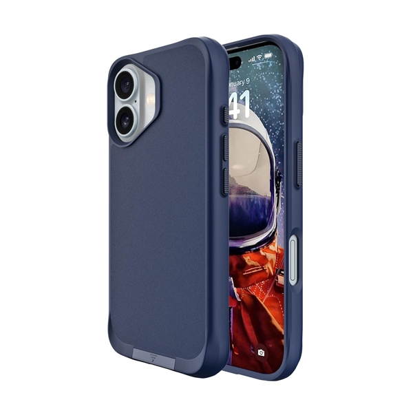 כיסוי מעמד לאייפון 17 כחול תומך Magsafe עם רגלית מובנית | Grip Case Matrix