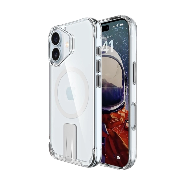 כיסוי מעמד לאייפון 17 שקוף תומך Magsafe עם רגלית מובנית | Grip Case Matrix