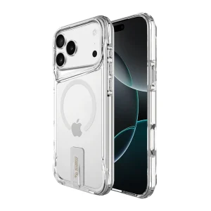 כיסוי מעמד קשיח לאייפון 17 פרו שקוף תומך Magsafe עם רגלית מובנית | Toiko Titan Magstand 1