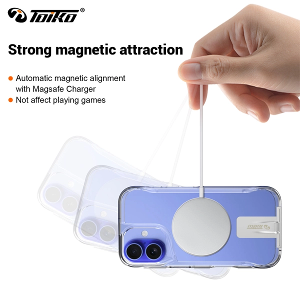 כיסוי מעמד קשיח לאייפון 17 שקוף תומך Magsafe עם רגלית מובנית | Toiko Titan Magstand 2