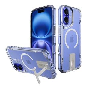 כיסוי מעמד קשיח לאייפון 17 שקוף תומך Magsafe עם רגלית מובנית | Toiko Titan Magstand 3