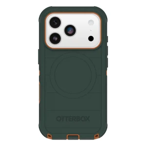 כיסוי קשיח לאייפון 17 פרו ירוק OtterBox Defender Pro | תומך MagSafe עם הגנה מקיפה כולל לשקע טעינה ולכפתורים