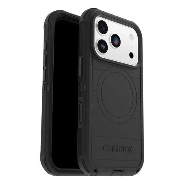 כיסוי קשיח לאייפון 17 פרו שחור OtterBox Defender Pro | תומך MagSafe עם הגנה מקיפה כולל לשקע טעינה ולכפתורים