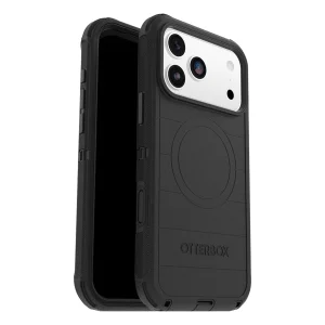 כיסוי קשיח לאייפון 17 פרו מקס שחור OtterBox Defender Pro | תומך MagSafe עם הגנה מקיפה כולל לשקע טעינה ולכפתורים