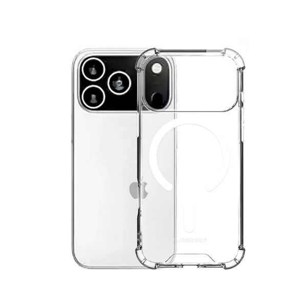 כיסוי שקוף קשיח לאייפון 17 פרו תומך Magsafe עם מגנטים מובנים | Puregear Hard Shell 1