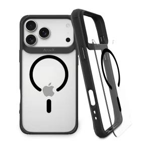 כיסוי שקוף שחור לאייפון 17 פרו תומך Magsafe דק, אלגנטי ועמיד במיוחד | Toiko Atomx 1