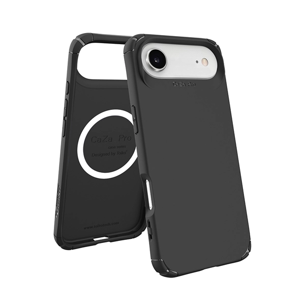 כיסוי שתי שכבות לאייפון אייר שחור תומך Magsafe עם פינות מחוזקות להגנה וסטייל | Toiko Caza 4