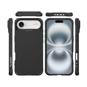 כיסוי שתי שכבות לאייפון אייר שחור תומך Magsafe עם פינות מחוזקות להגנה וסטייל | Toiko Caza 6