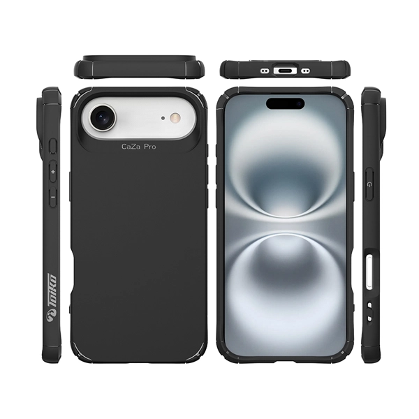 כיסוי שתי שכבות לאייפון אייר שחור תומך Magsafe עם פינות מחוזקות להגנה וסטייל | Toiko Caza 6