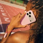 מגן מעמד לאייפון 17 פרו מקס ורוד תומך MagSafe עם Camera Control עם לולאת נסיעה | Beats Kickstand Pro Max Pebble Pink