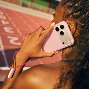 מגן מעמד לאייפון 17 פרו מקס ורוד תומך MagSafe עם Camera Control עם לולאת נסיעה | Beats Kickstand Pro Max Pebble Pink