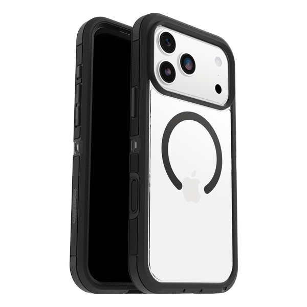 מגן קשיח לאייפון 17 פרו מקס שקוף/שחור OtterBox Defender Pro XT | תומך MagSafe עם עמידות צבאית