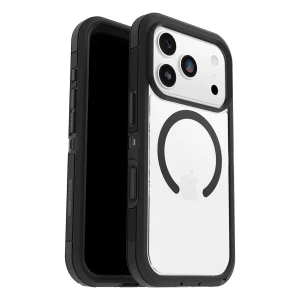 מגן קשיח לאייפון 17 פרו שקוף/שחור OtterBox Defender Pro XT | תומך MagSafe עם עמידות צבאית
