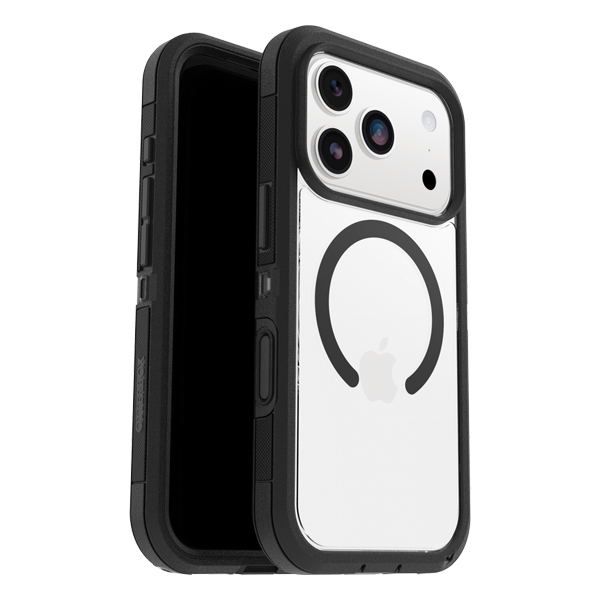 מגן קשיח לאייפון 17 פרו שקוף/שחור OtterBox Defender Pro XT | תומך MagSafe עם עמידות צבאית