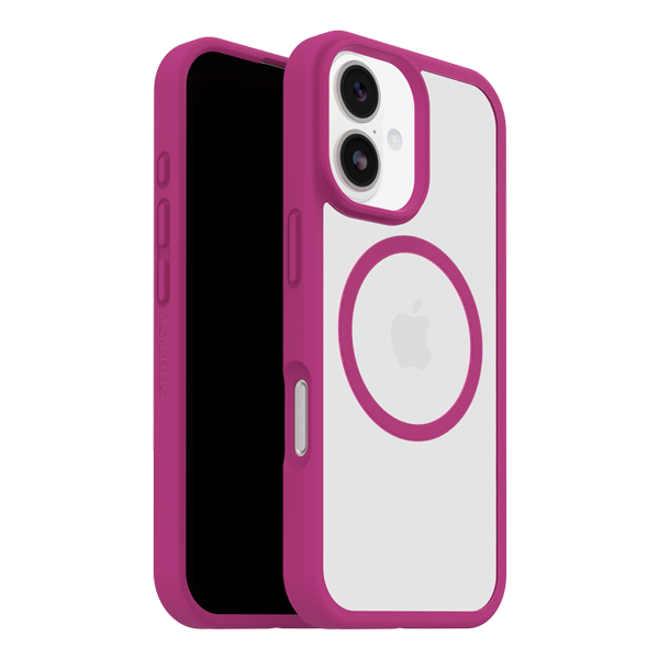 מגן שקוף ורוד לאייפון 17 OtterBox React | תומך MagSafe להגנה חזקה בתקן צבאי